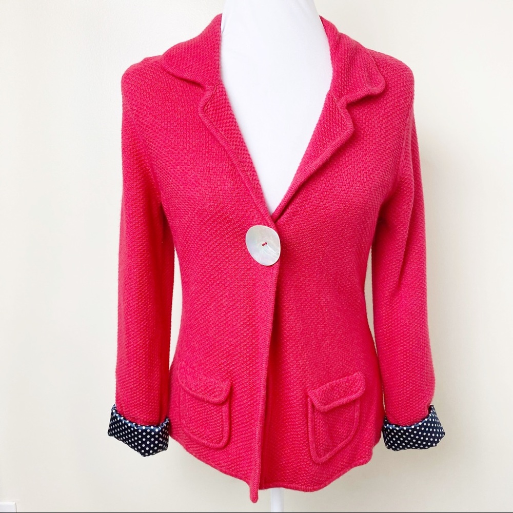 Vintage Boden Red Knit Blazer Jacket